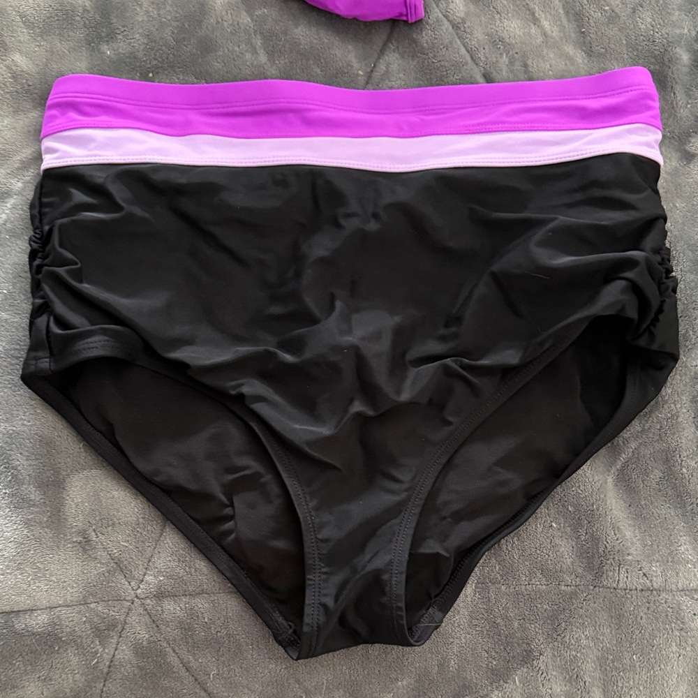 Torrid Purple and Black Bikini Set - Picture 2 of 5